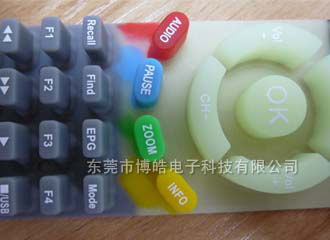 絲印工藝熒光導(dǎo)電硅膠遙控器絲印效果圖